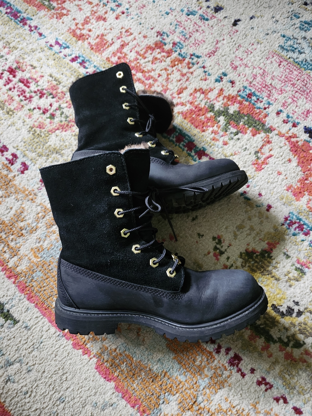 Timberland Black Lace-Up Women's Outdoor Boots